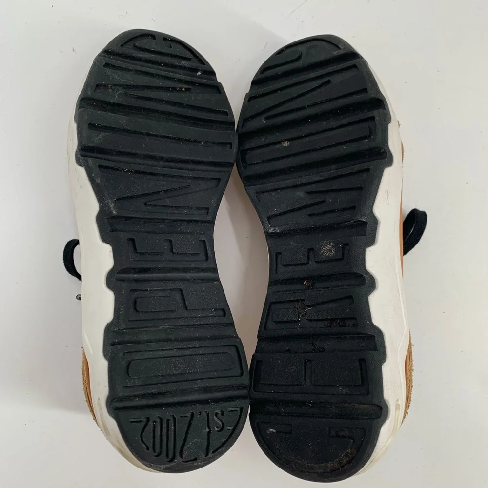 Opening Ceremony Tan Leather Sneaker with Black Laces and White Sole